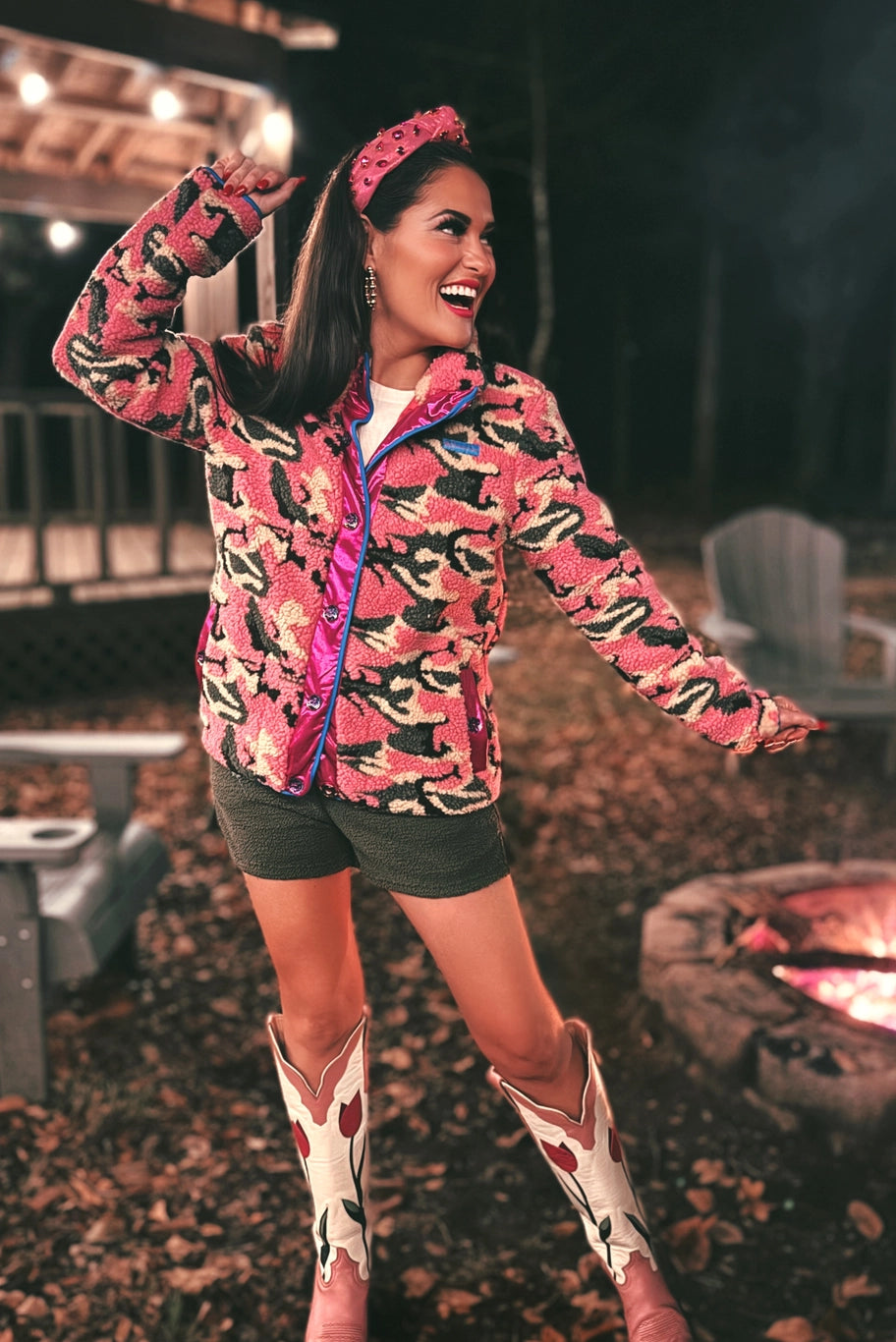 Pink Camo Pile Fleece Jacket