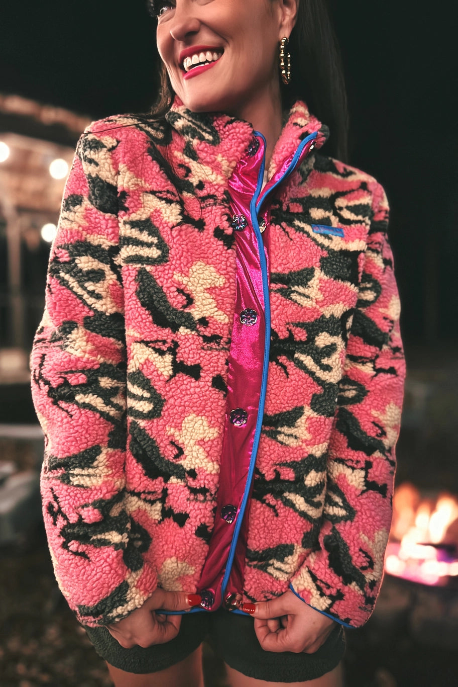 Pink Camo Pile Fleece Jacket