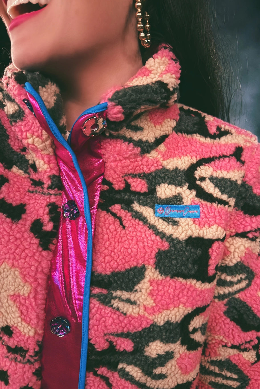 Pink Camo Pile Fleece Jacket
