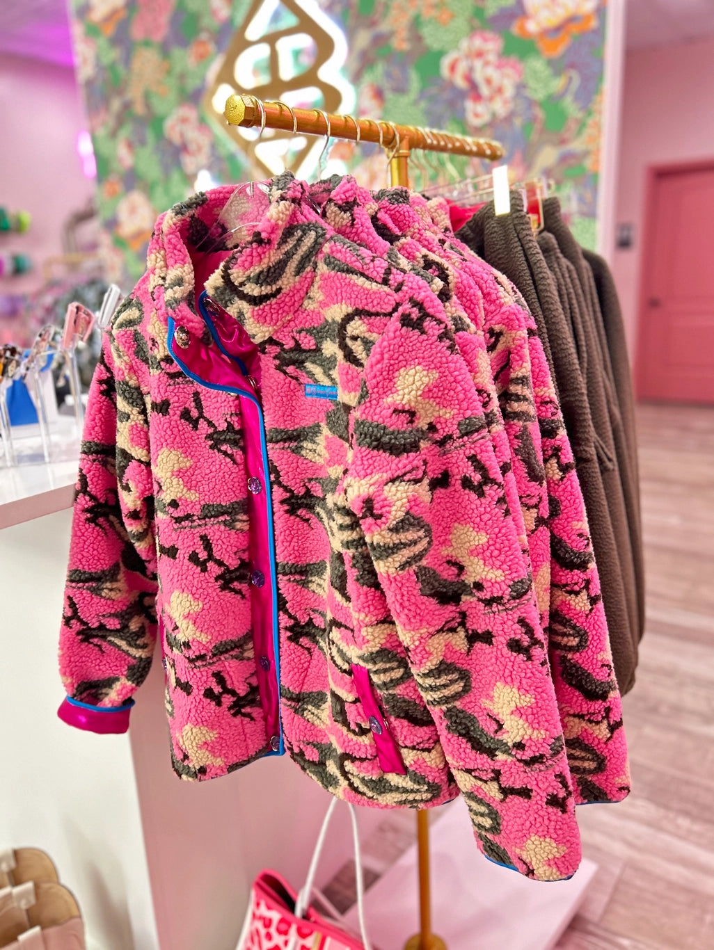 Pink Camo Pile Fleece Jacket